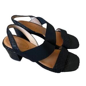 Corso Como 'Hally2' Women's 7.5M Black Leather Snakeskin Slingback Heel Sandal